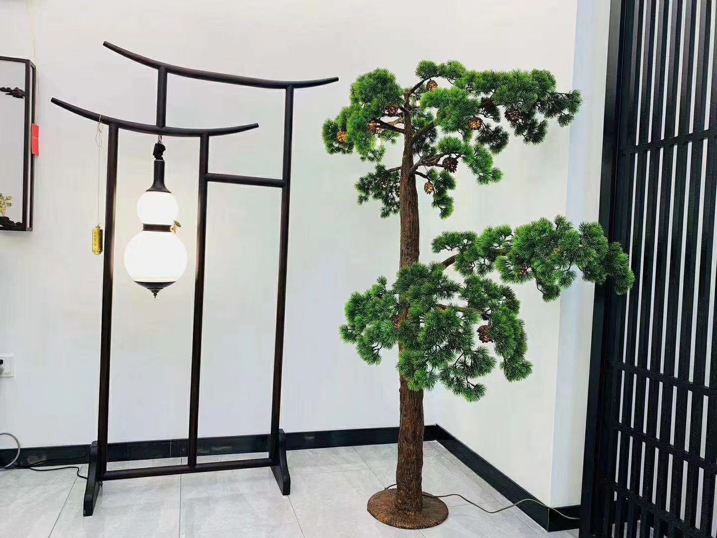 Personalized Pine Tree Floor Lamp,The Guests Greeting Pine, Customizable Lighting Fixture Art Deco for Living Home & Office,Shops