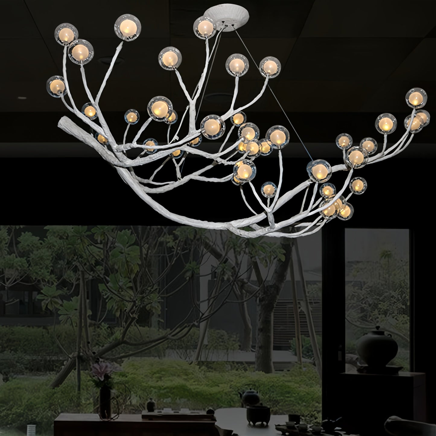 Nordic Rustic Tree Branch Hanging Chandelier 42-lights,Modern Industrial Luminaries for Home Decor